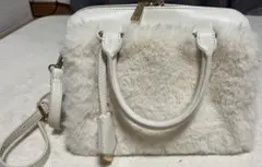 ホワイトファー2wayショルダーバッグ