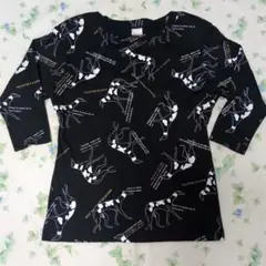 綿100% 黒 7分袖 Tシャツ