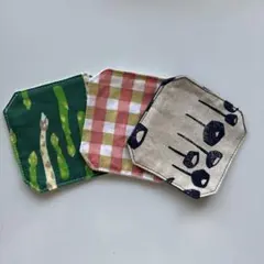 【ハンドメイド】布製八角形コースター3枚セット