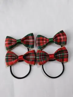 500 ヘアゴム　チェック柄