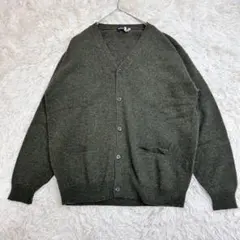 美品❗️オールドUNIQLO 毛100% Vネックカーデ XL