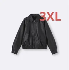 GU フェイクレザーハリントンジャケット