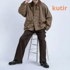 kutir 襟コーデュロイ切り替えブルゾン ジャケット チェック ハンティングのサムネイル