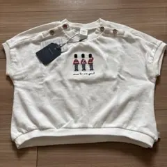 Cottoli 兵隊刺繍 半袖Tシャツ オフホワイト 80cm