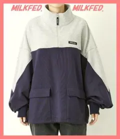 ☆ミルクフェド☆超美品レア♪完売配色ジッププルオーバーバルーン袖スウェット☆