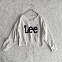 リー  LEE Vネック ビッグロゴ スウェット トレーナー Mクロップド 丈