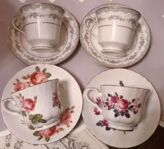 花柄ティーカップとソーサー4個セット ノリタケ