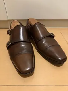 BARNEYS NEWYORKブラウン ダブルモンクストラップシューズ