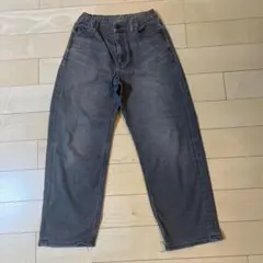 ユニクロ ワイドジーンズ KIDS 140cm グレー　デニムのサムネイル