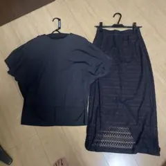 【PLST】プラステ　グレー　レーススカートセットアップ　Sサイズ