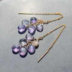 確認用ページ ラベンダーアメジスト 花びらアメリカンピアス 14kgf