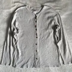 70s L.L.BEAN カーディガン ワッフル 刺繍 ノーカラー 花柄 USAのサムネイル
