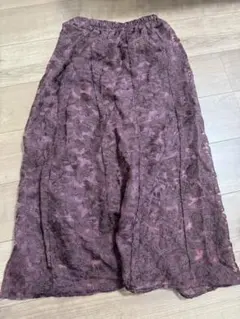 スカート　パープル レース フレアスカート　フレア