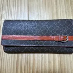 型押しレザー 長財布 オレンジのサムネイル