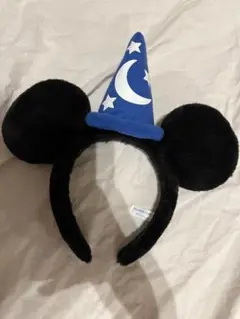 ディズニー　ミッキー型カチューシャ 魔法使いの帽子付き　ミッキーマウス