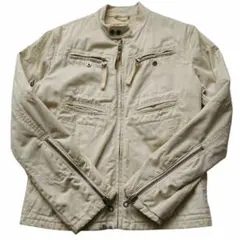 【お値下げ済み】メンズ ディーゼル ライダースジップアップジャケット アイボリー