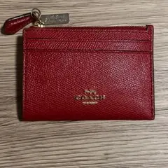 コーチ COACH コインケース カードケース 小銭入れ 赤 無地