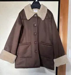 SNIDEL マルチファブリックボアカラーブルゾン ブラウン サイズ1