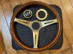 NARDI ナルディ ウッドステアリング ゴールド金メッキローライダー　36のサムネイル