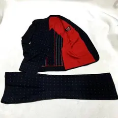 希少 ヴィンテージセットアップ M相当 総柄 ウール ブラック×レッド菅田将暉