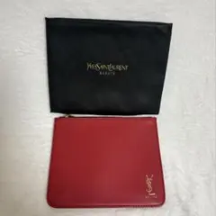 イヴサンローラン★ポーチ★マルチケース★ノベルティ★赤系★未使用美品