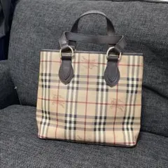 Burberry ベージュ チェック柄 ハンドバッグ