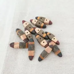 寄木のボタン 12個