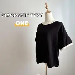 チャオパニックティピー　半袖　Tシャツ　スリーライン　　シンプル　コットン　黒