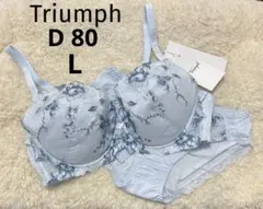 D80 L トリンプ ブラジャーショーツセット Triumph ブルー 美胸