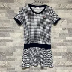 FILA ベロアワンピース テニスウェア 半袖 千鳥格子 レディース M