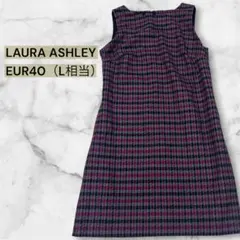 LAURA ASHLEY ノースリーブワンピース 千鳥柄EUR40のサムネイル