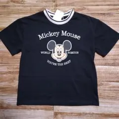 新品 未使用 リトシー ディズニー ミッキー 半袖 Tシャツ 黒 110