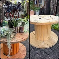 木製ケーブルドラムテーブル シャビー加工 - メルカリ
