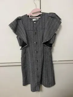 lily brown フリル付きツイード調ミニワンピース