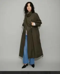 アダムエロペ　サステナブル　スタンドカラー　モッズコート