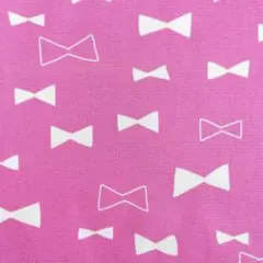 オックス　リボン　蝶　ピンク　生地　ハギレ