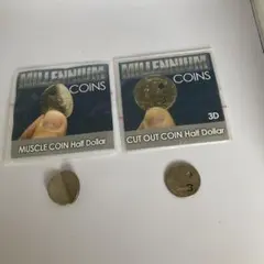 ギミック　ハ-フダラ-コイン　2種類　手品　希少