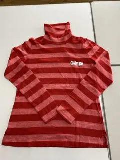 Callaway タートルネック 長袖シャツ 赤ストライプ