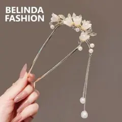 BELINDA FASHION 花モチーフ 髪飾り シルバー