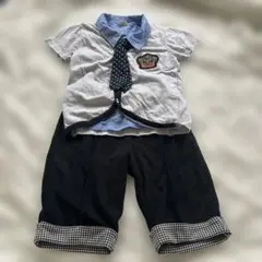 フォーマル風　キッズ服 130cm ネクタイ付き 上下セット