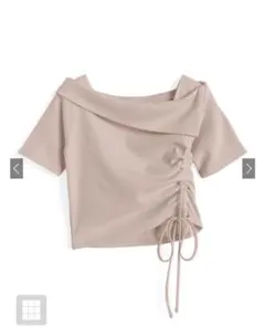 GRL オフショルドロストテレコトップス［tu1653］ピンクSサイズ