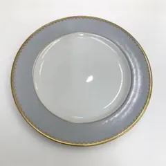 【たち吉】リッチフィールド 金縁皿 ライトグレー