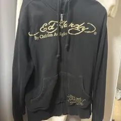 Ed Hardy ジップアップ パーカー ブラック