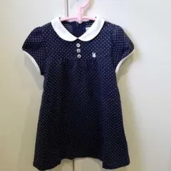 【90サイズ】ミキハウス ワンピース 90cm　ネイビーのサムネイル