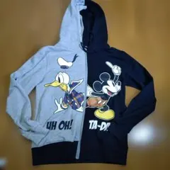 Disney ミッキー ドナルド ジップアップパーカー M