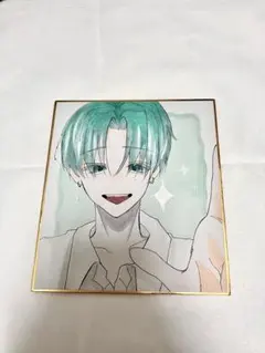 創作男子 手描きイラスト 色紙