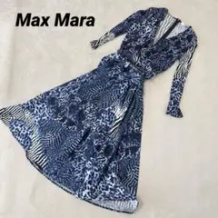 美品✨Weekend Max Mara ラップワンピース ゼブラ柄 リボンベルト