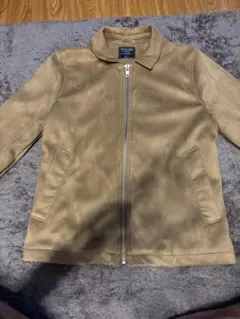 Abercrombie & Fitch ベージュシングルライダースジャケット S