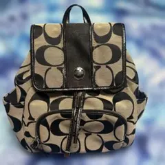 COACH リュック クリオ シグネチャー デニム タッセル フラップ