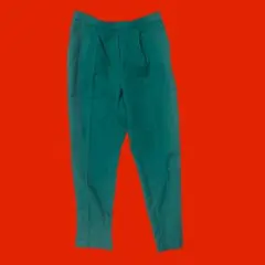 Alma design 無地ロングパンツ　グリーン　ウエストゴム　M シンプル